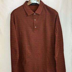 NWOT Carnoustie Men's Long Sleeves w/ Collar Shirt w/ Check Pattern - Brown - XL